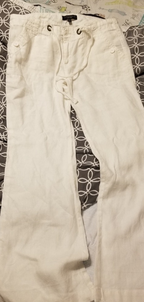 Women's White 100% Linen pants